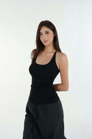 Basic U-Neck Slim Fit Spaghetti Strap Tank Top - Women’s Essential Top, Casual Wear, Layering Piece, Y2K Style