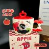 Beautiful Ceramic Apple Mug with Lid and Spoon - Perfect Gift for Girls, Ideal for Birthdays and New Year Celebrations