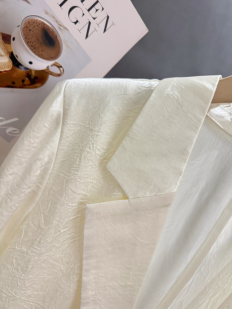 Beige Acetate Textured Blazer for Women - Stylish High-End Summer Suit, Versatile Design for 2025 Fashion Trends Beige Acetate Textured Blazer for Women - Stylish High-End Summer Suit, Versatile Design for 2025 Fashion Trends