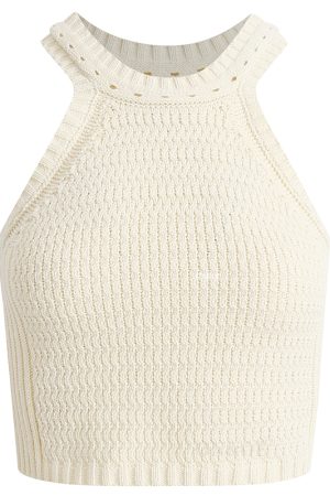 Beige Knitted Halter Top - Summer 2025 Fashion, Trendy Y2K Style for Women