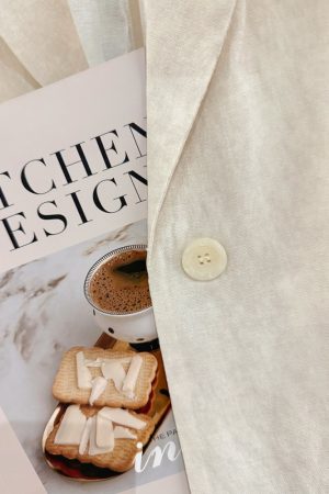 Beige Lace Patchwork Thin Blazer for Women - 2025 Summer Collection, Fashionable Mature Style Suit, Elegant Layering Piece