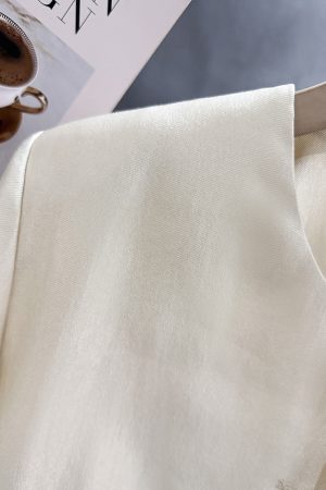 Beige Thin Blazer for Women - Chic Short Summer Jacket, Exquisite Gentlewoman Style 2025