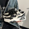 Black and White Thick-Soled Men's Sneakers for Autumn - Trendy Korean Style Casual Shoes for Students