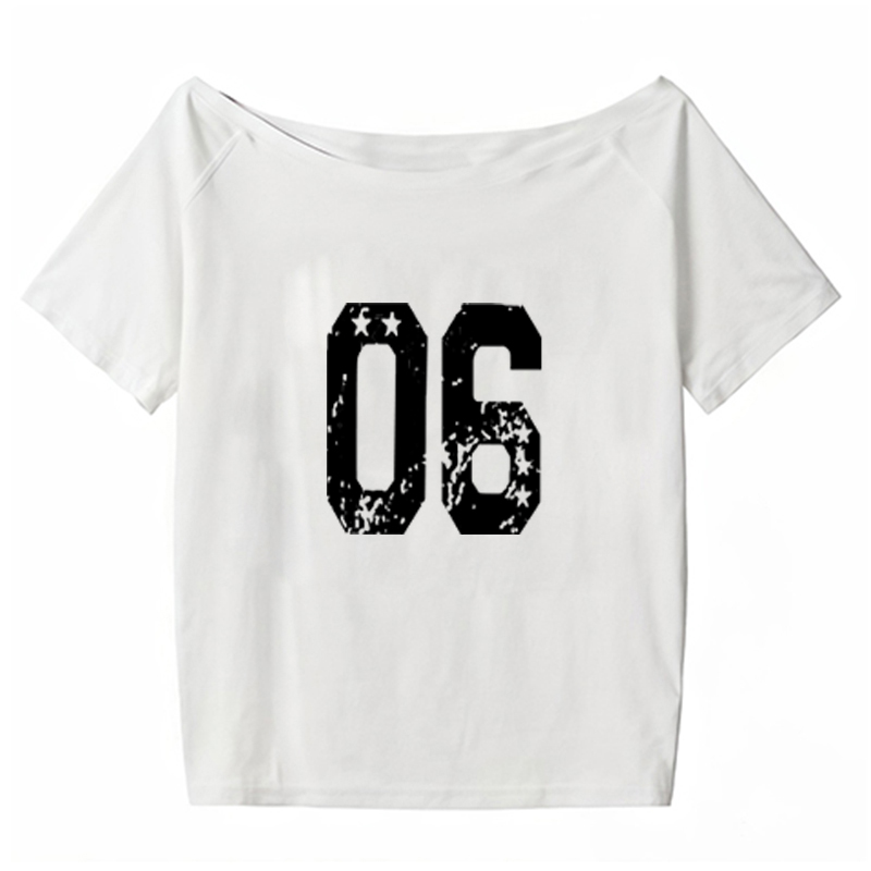 Black Asymmetrical Shoulder Short Sleeve Off-Shoulder T-Shirt with Digital Print – Trendy Women's Casual Summer Top in American Style Black Asymmetrical Shoulder Short Sleeve Off-Shoulder T-Shirt with Digital Print – Trendy Women's Casual Summer Top in American Style