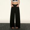 Black High-Waisted Straight-Leg Casual Pants for Women - Vintage Loose Wide-Leg Style for Summer 2025, American 90s Inspired Fashion