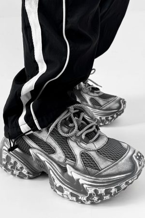 Black Knight Dad Shoes for Men & Women - Trendy Vintage Thick-Soled Height-Increasing Sports Shoes in Paris Street Style