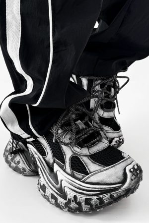 Black Knight Dad Shoes for Men & Women - Trendy Vintage Thick-Soled Height-Increasing Sports Shoes in Paris Street Style