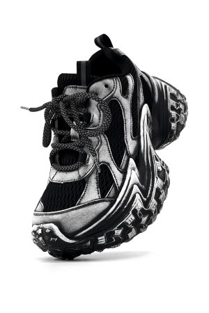 Black Knight Dad Shoes for Men & Women - Trendy Vintage Thick-Soled Height-Increasing Sports Shoes in Paris Street Style