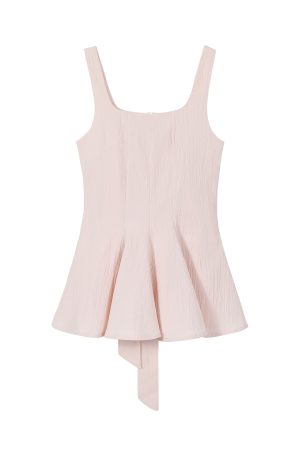 Black Knitted Bow Tie Short-Sleeve Sleeveless Top - Stylish Women's Fitted Blouse for Effortless Y2K Fashion