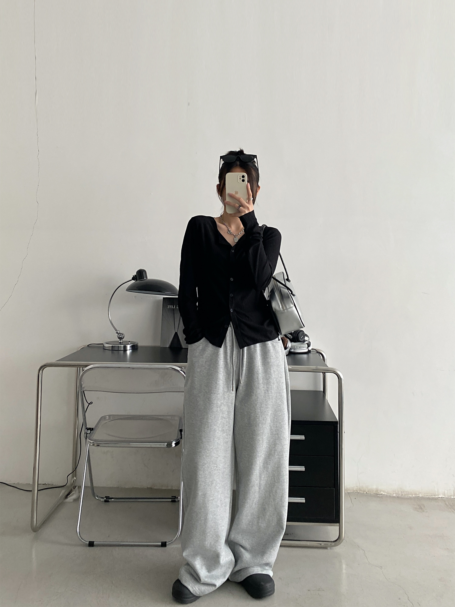 Black Long Sleeve Elastic Waist Cardigan for Women - Flattering Slim-Fit Round Neck Top, Sexy Autumn Layering Essential Black Long Sleeve Elastic Waist Cardigan for Women - Flattering Slim-Fit Round Neck Top, Sexy Autumn Layering Essential