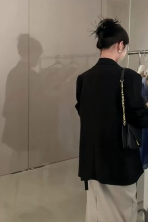 Black One-Shoulder Blazer for Women - 2025 Spring Autumn High-End Street Style, Loose Casual Chic Suit, Korean Fashion