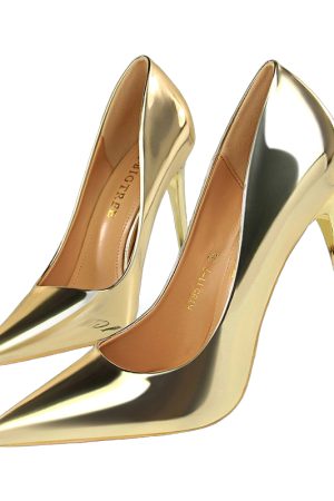 Black Patent Leather High Heels for Women - Sexy Pointed Toe, Thin Heels, Elegant Slip-On Design, Versatile Fashion for Any Occasion