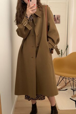 Black Reversible Cashmere Coat for Women - High-End Wool Outerwear for Autumn & Winter 2024, Petite Sizes, Stylish and Versatile