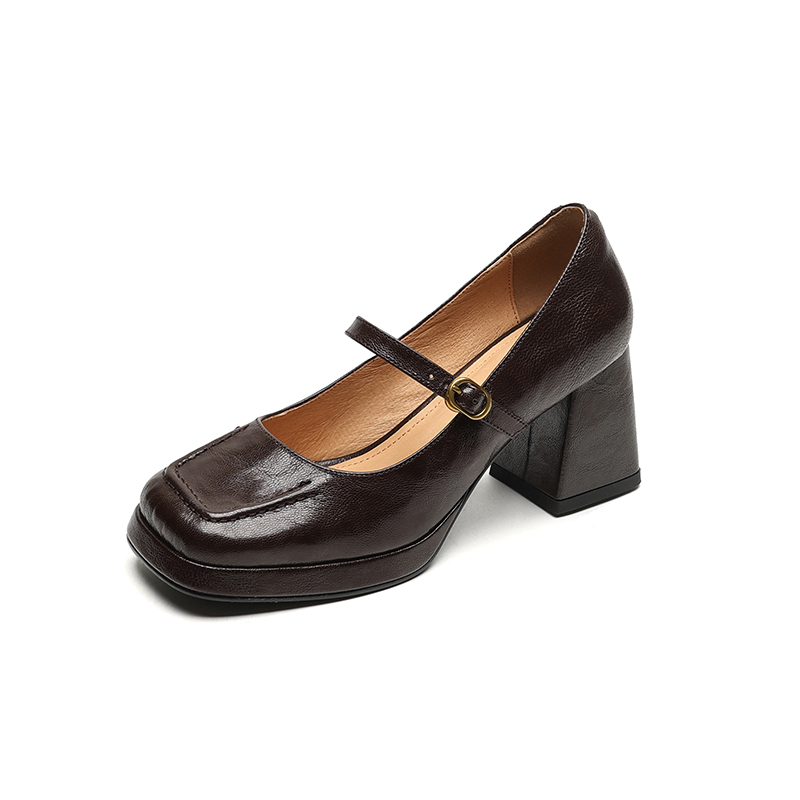 Black Square-Toe Mary Jane Shoes for Women, Chunky Heel, Waterproof Platform, Shallow Mouth, Trendy Summer Style Black Square-Toe Mary Jane Shoes for Women, Chunky Heel, Waterproof Platform, Shallow Mouth, Trendy Summer Style