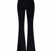 Black Stretchy Mid-Low Waist Flared Denim Pants for Women - Trendy Y2K Style Jeans