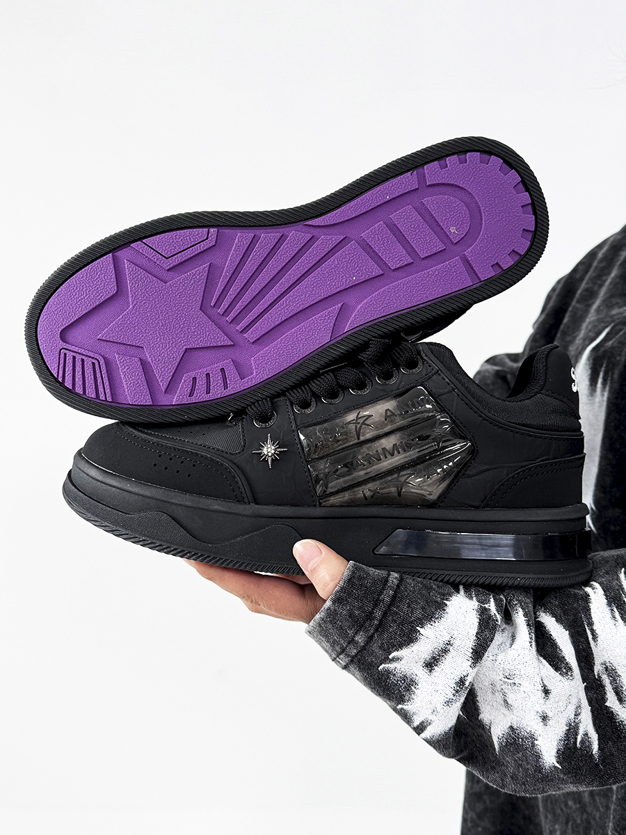 Black Warrior Board Shoes for Men and Women - Thick-Soled, Height-Increasing, Casual Couple Sports Shoes with Sailboat Star Design Black Warrior Board Shoes for Men and Women - Thick-Soled, Height-Increasing, Casual Couple Sports Shoes with Sailboat Star Design