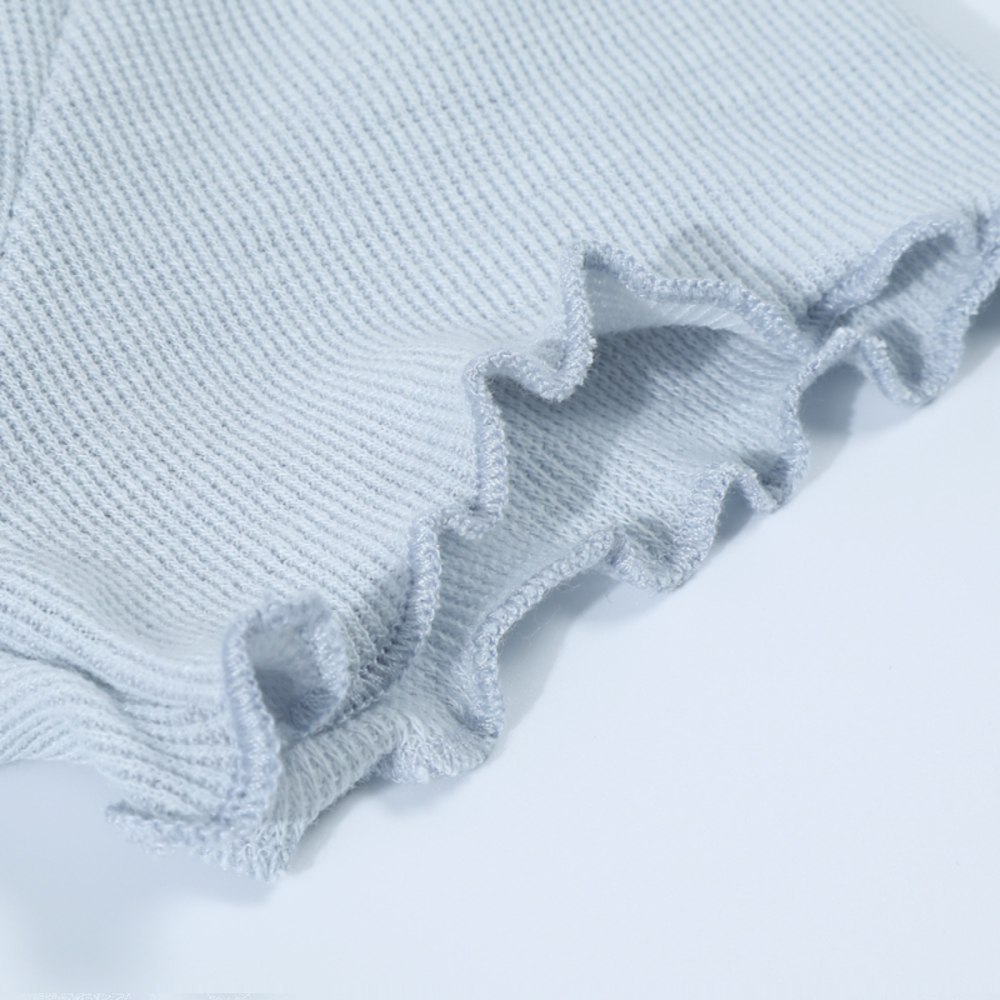 Blue 3D Bow Ruffled Collar Short-Sleeve T-Shirt for Women – Summer Lace Edge Knitted Top, Cute 90s Inspired Fashion Blue 3D Bow Ruffled Collar Short-Sleeve T-Shirt for Women – Summer Lace Edge Knitted Top, Cute 90s Inspired Fashion