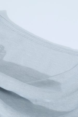 Blue 3D Bow Ruffled Collar Short-Sleeve T-Shirt for Women – Summer Lace Edge Knitted Top, Cute 90s Inspired Fashion