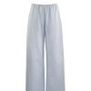 Blue and White Striped Wide-Leg Casual Drawstring Long Pants for Effortless Y2K Style
