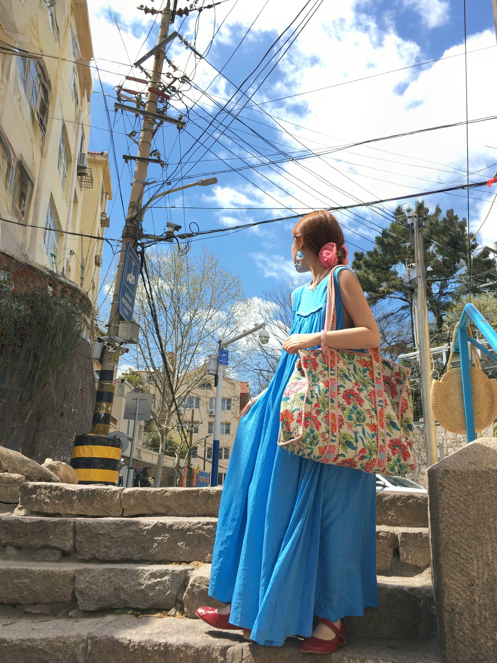 Blue Island Pink Makeup Retro Linen Vest Dress - Women's Summer Micro-Pleated A-Line Midi Dress, Vintage Style Fashion Blue Island Pink Makeup Retro Linen Vest Dress - Women's Summer Micro-Pleated A-Line Midi Dress, Vintage Style Fashion