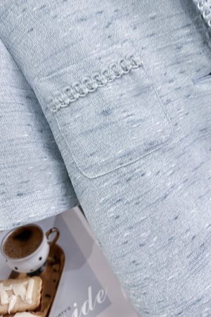 Blue Lightweight Chanel-Style Blazer for Women - Stylish Summer Top from 2025 Collection, Gentle and Youthful Design