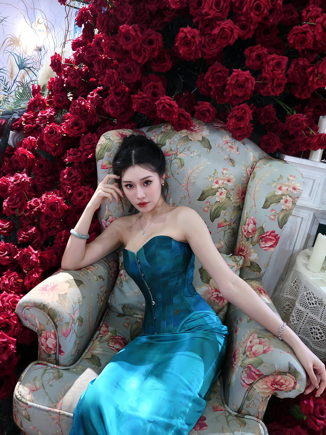 Blue Sea Legend Costume Set - Mother-of-Pearl Corset & Satin Mermaid Skirt - Fishbone Design - Y2K Inspired Fashion Blue Sea Legend Costume Set - Mother-of-Pearl Corset & Satin Mermaid Skirt - Fishbone Design - Y2K Inspired Fashion