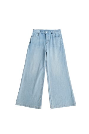 Blue Tide Vintage Retro Washed High-Waisted Jeans for Women - Summer Loose Wide-Leg Long Pants, Y2K Style, 90s Inspired Fashion