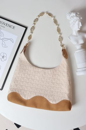 Bohemian Beaded Tote Bag for Women - Large Capacity Woven Shoulder Bag for Commuting and Vacation