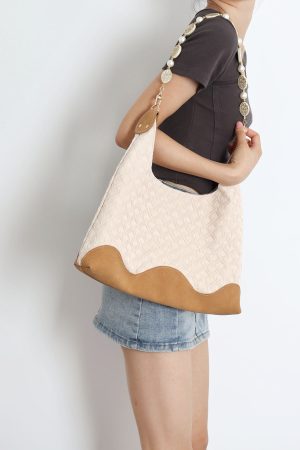 Bohemian Beaded Tote Bag for Women - Large Capacity Woven Shoulder Bag for Commuting and Vacation