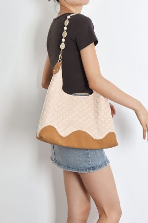 Bohemian Beaded Tote Bag for Women - Large Capacity Woven Shoulder Bag for Commuting and Vacation