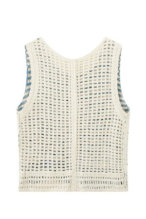Bohemian Crochet Sleeveless Vest for Women - Loose Slim Fit Hollow Out Waistcoat for Summer Vacation Style