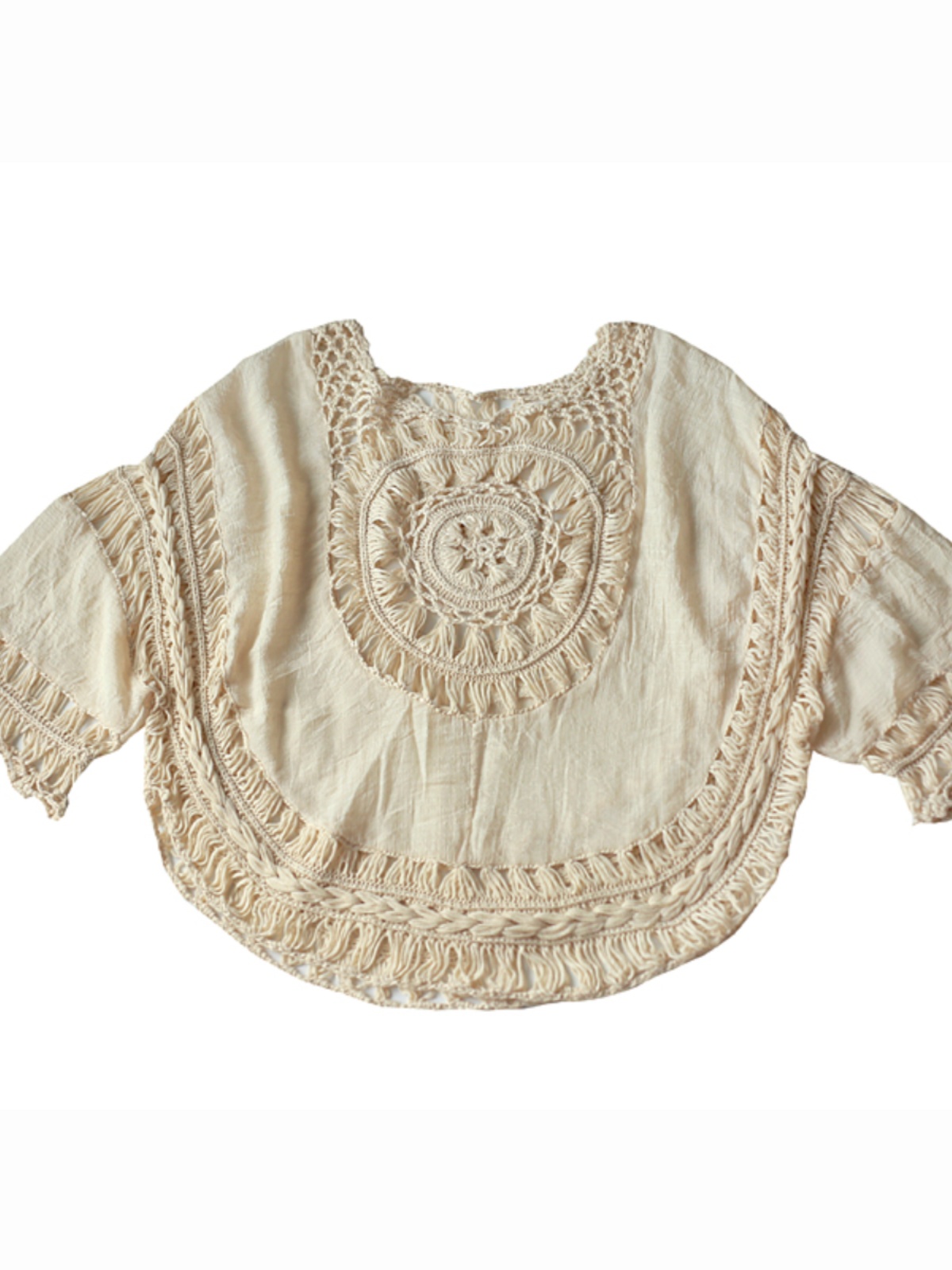 Bohemian Lightweight Sun Protection Top with Hollow Crochet Design for Women - Perfect Vacation Beachwear Bohemian Lightweight Sun Protection Top with Hollow Crochet Design for Women - Perfect Vacation Beachwear