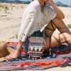 Bohemian Travel Backpack with Skirt Ethnic Design - Women's Crossbody Bag for Vacation Style and Phone Storage