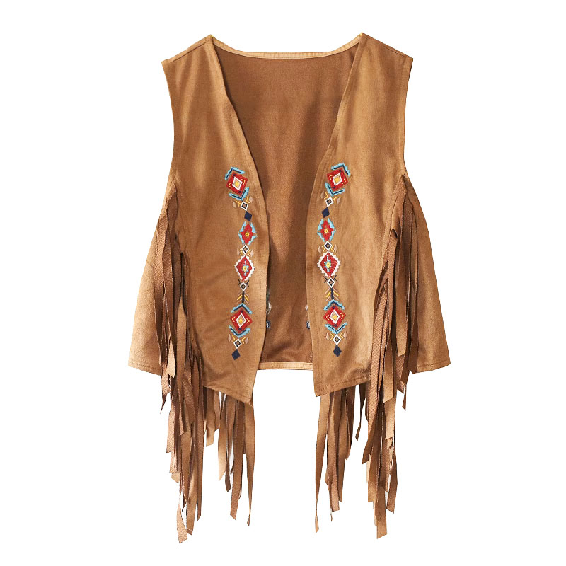 Bohemian Vintage Tassel Embroidered Vest Outerwear for Travel, Women's Short Tank Top, Perfect for Vacation and Summer Outfits Bohemian Vintage Tassel Embroidered Vest Outerwear for Travel, Women's Short Tank Top, Perfect for Vacation and Summer Outfits