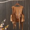 Bohemian Vintage Tassel Embroidered Vest Outerwear for Travel, Women's Short Tank Top, Perfect for Vacation and Summer Outfits
