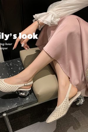 Breathable Hollow Woven Open-Toe Sandals for Women - French Exquisite Design, Fashionable Summer Footwear