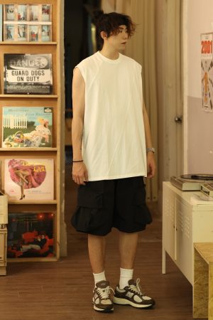 Breathable Loose-Fit Sleeveless Men's T-Shirt Vest for Youth Sports & Outdoor Activities, Casual Summer Wear