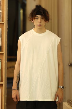 Breathable Loose-Fit Sleeveless Men's T-Shirt Vest for Youth Sports & Outdoor Activities, Casual Summer Wear