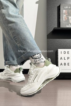 Breathable Mesh Casual Sports Shoes for Men - Summer Soft Sole Height-Increasing Minimalist Dad Sneakers - Popular Little White Shoes