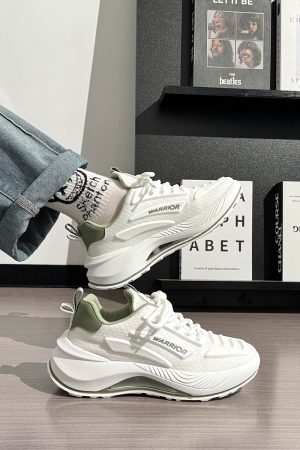 Breathable Mesh Casual Sports Shoes for Men - Summer Soft Sole Height-Increasing Minimalist Dad Sneakers - Popular Little White Shoes