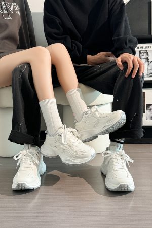 Breathable Mesh Dad Sneakers for Women and Men - Versatile 2025 Summer Sports Shoes in White