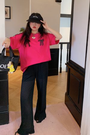 Breathable Plus Size Ruffled Edge Sun Protection Pants for Women - Summer 2025 Loose Thin Casual Style