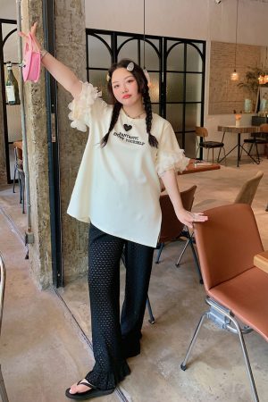 Breathable Plus Size Ruffled Edge Sun Protection Pants for Women - Summer 2025 Loose Thin Casual Style