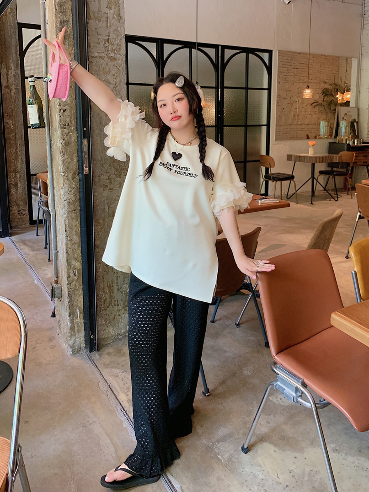 Breathable Plus Size Ruffled Edge Sun Protection Pants for Women - Summer 2025 Loose Thin Casual Style Breathable Plus Size Ruffled Edge Sun Protection Pants for Women - Summer 2025 Loose Thin Casual Style