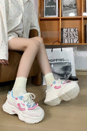Breathable Thick-Soled Dad Shoes for Women, Original Mesh Design, Stylish Niche Sports Footwear, Summer 2025 Trend