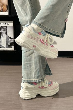 Breathable Thick-Soled Dad Shoes for Women, Original Mesh Design, Stylish Niche Sports Footwear, Summer 2025 Trend