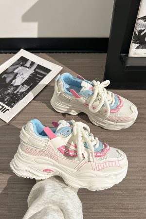 Breathable Thick-Soled Dad Shoes for Women, Original Mesh Design, Stylish Niche Sports Footwear, Summer 2025 Trend