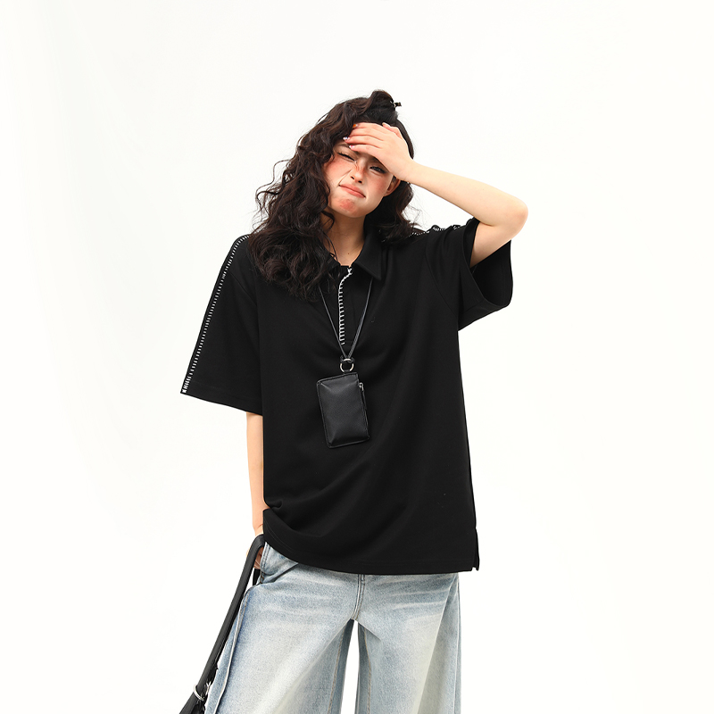 Bright Line Camo Design Retro Short Sleeve T-Shirt, Unisex Polo Collar, Heavyweight Style, 90s American Fashion Bright Line Camo Design Retro Short Sleeve T-Shirt, Unisex Polo Collar, Heavyweight Style, 90s American Fashion