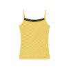 Bright Yellow Polka Dot Black Lace Trim Camisole - Summer Casual Women's Tank Top, Perfect for Y2K and Playful Styles