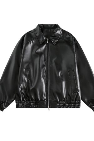 Brown Motorcycle PU Leather Jacket for Women - Vintage American Retro Style, Loose Fit, Autumn Fashion, Trendy Outerwear